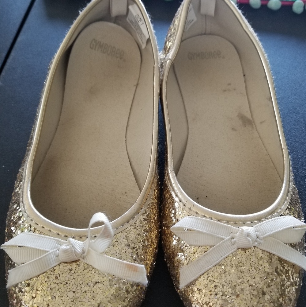 Gymboree gold glitter flats